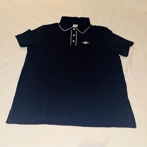 Disney Cruiseline Navy Caller Shirt Size M 100% Cotton Mickey Mouse EUC